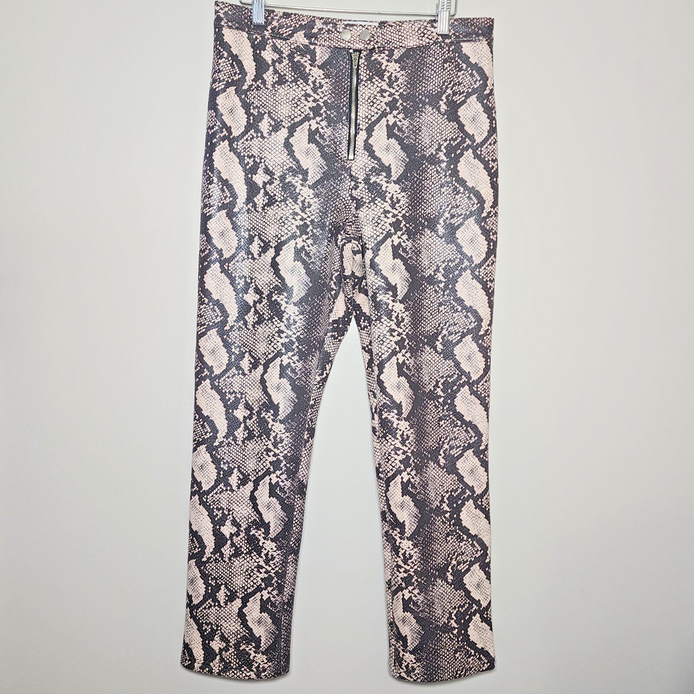 Urban Outfitters 0Maia Soft‎ Faux Leather Snakeskin Straight Leg Pants Womens 10